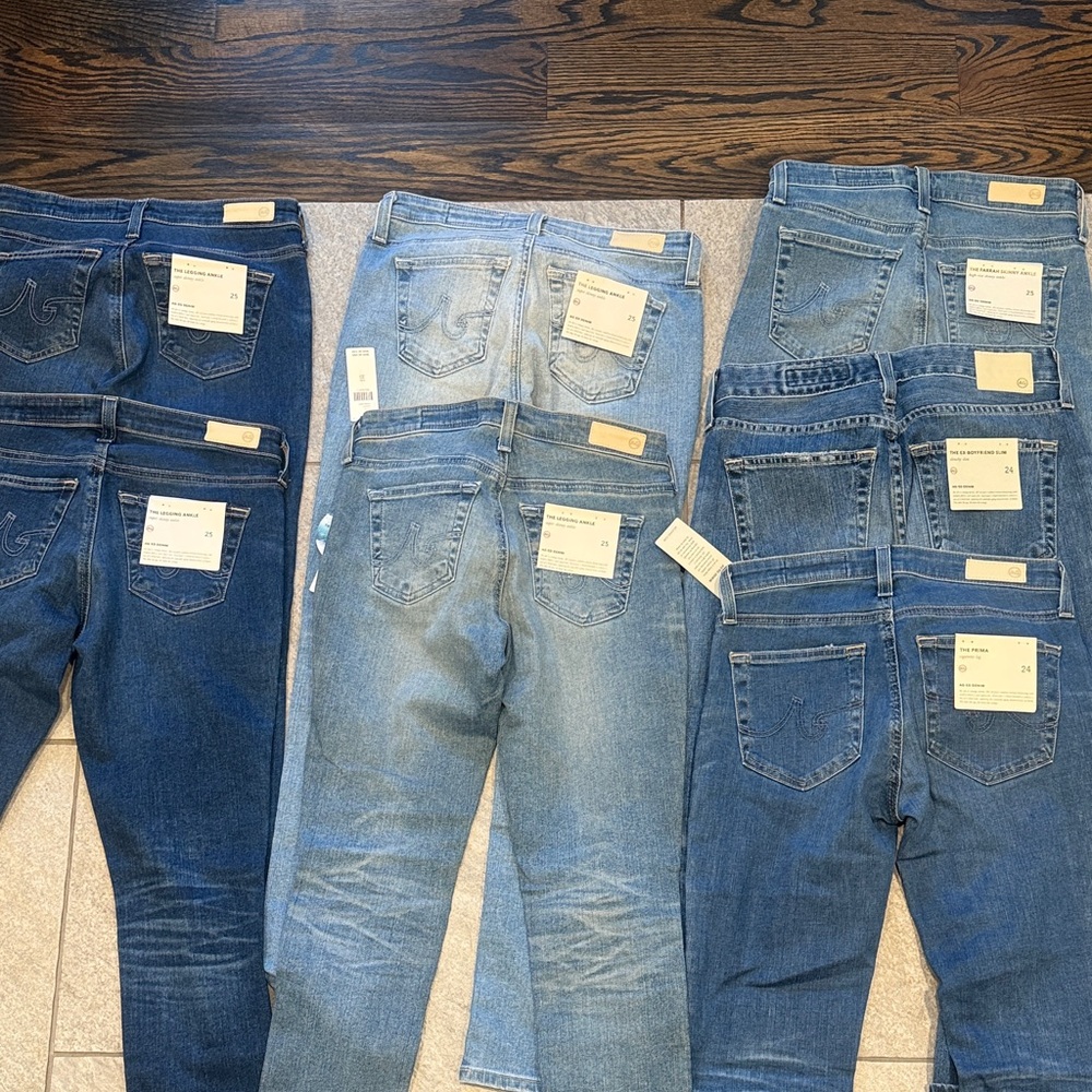 Stylish Blue AG Denim Jeans Collection 7 pairs BRAND NEW w tags